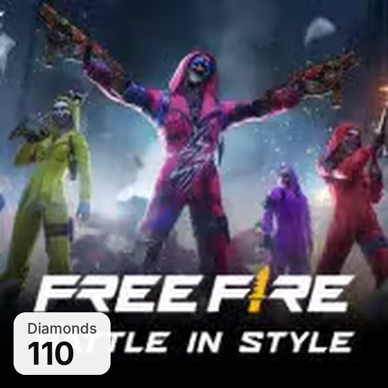 Free Fire Diamonds (Global) (110 جوهرة)